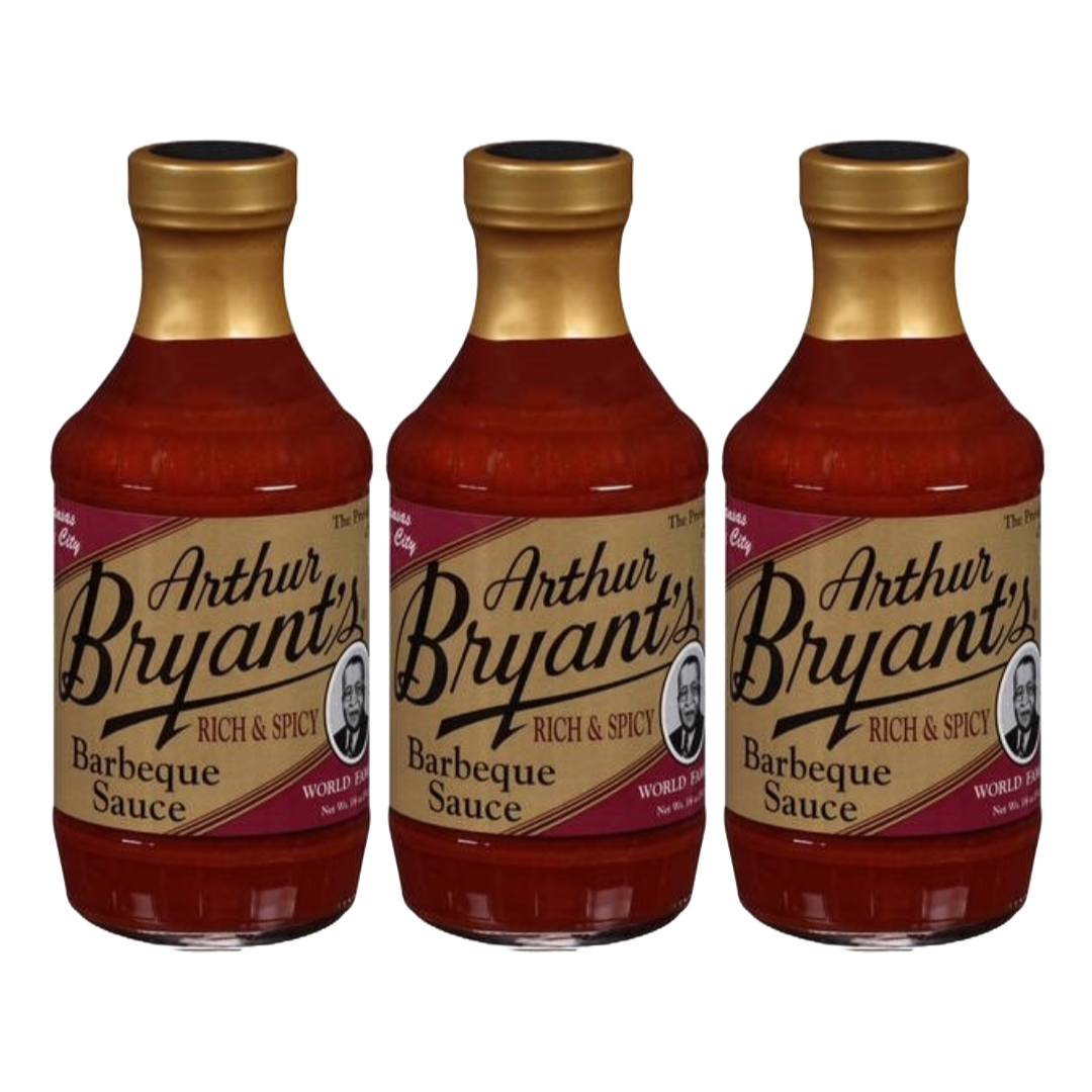 Arthur Bryants BBQ Sauce (Rich & Spicy) — BBQ Sauce Natural Rich and Spicy Flavor — Zesty & Bold Barbecue Flavor — Best BBQ Sauce for BBQ Lovers (18 Oz, Pack of 3)