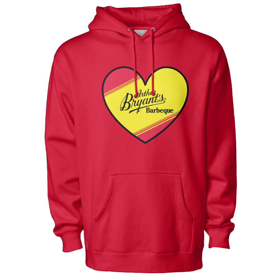 Arthur Bryant's Logo Heart Pullover Hoodie - Red