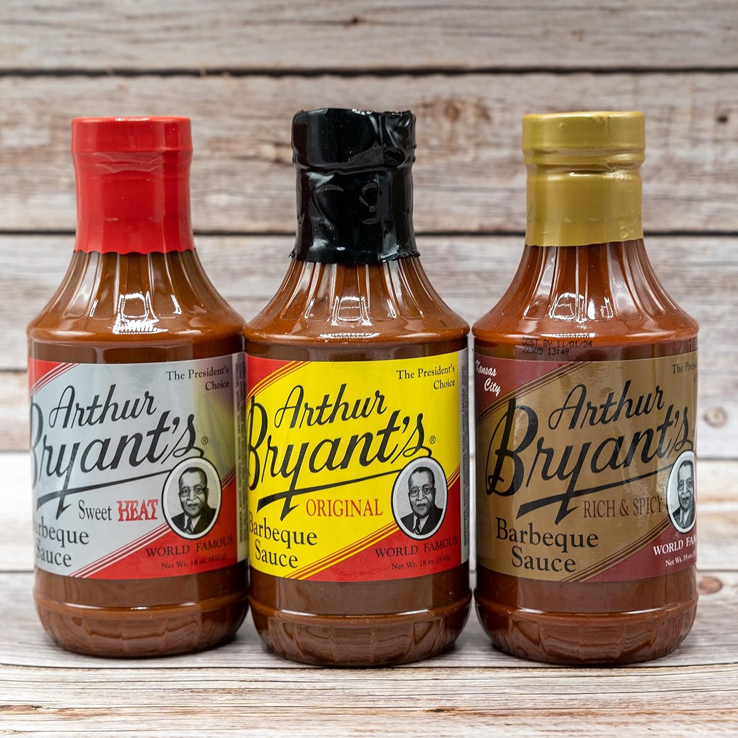 Arthur Bryants BBQ Sauce (Variety) — Original, Rich & Spicy, and Sweet Heat BBQ Sauce Natural Pack — Best BBQ Sauce for BBQ Lovers (18 Oz, Pack of 3)