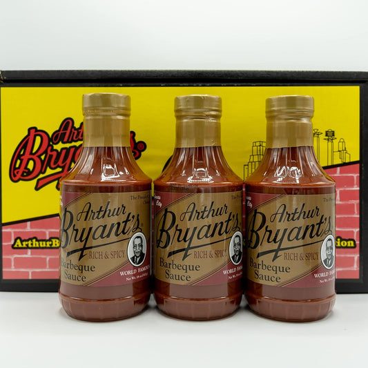 Arthur Bryants BBQ Sauce (Rich & Spicy) — BBQ Sauce Natural Rich and Spicy Flavor — Zesty & Bold Barbecue Flavor — Best BBQ Sauce for BBQ Lovers (18 Oz, Pack of 3)